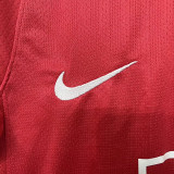 2007-2008 Man Utd home Red long sleeve Retro soccer jersey (长袖)(决赛字)