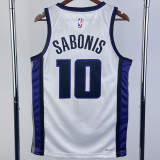2023-24 Kings SABONIS #10 White Top Quality Hot Pressing NBA Jersey