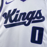 2023-24 Kings MONK #0 White Top Quality Hot Pressing NBA Jersey