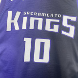 2023-24 Kings SABONIS #10 Purple Top Quality Hot Pressing NBA Jersey (Trapeze Edition)飞人版
