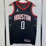 2023-24 Rockets WESTBROOK #0 Black Top Quality Hot Pressing NBA Jersey (Trapeze Edition)飞人版