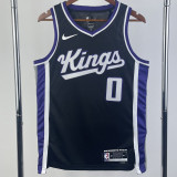 2023-24 Kings MONK #0 Black Top Quality Hot Pressing NBA Jersey