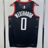 2023-24 Rockets WESTBROOK #0 Black Top Quality Hot Pressing NBA Jersey (Trapeze Edition)飞人版
