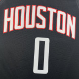 2023-24 Rockets WESTBROOK #0 Black Top Quality Hot Pressing NBA Jersey (Trapeze Edition)飞人版