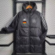 2023-24 Germany Black Hooded Cotton Coat White Edge (白色边) 棉衣