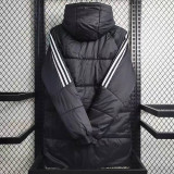 2023-24 RMA Black Hooded Cotton Coat White Edge (白色边) 棉衣