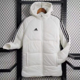 2023-24 AD White Hooded Cotton Coat Black Edge (黑色边) 棉衣
