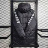 2023-24 JUV Black Hooded Cotton Coat Red Edge (白色边) 棉衣
