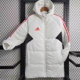 2023-24 AD White Hooded Cotton Coat Red Edge (红色边) 棉衣
