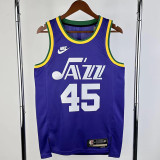 2023-24 JAZZ MITCHELL #45 purple Top Quality Top Quality Hot Pressing NBA Jersey (Retro Logo)