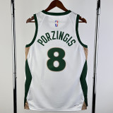 2023-24 CELTICS PORZINGIS #8 White City Edition Home Top Quality Hot Pressing NBA Jersey