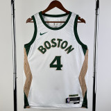 2023-24 CELTICS HOLIDAY #4 White City Edition Home Top Quality Hot Pressing NBA Jersey