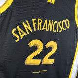 2023-24 WARRIORS WIGGINS #22 Black City Edition Top Quality Hot Pressing NBA Jersey (V领)