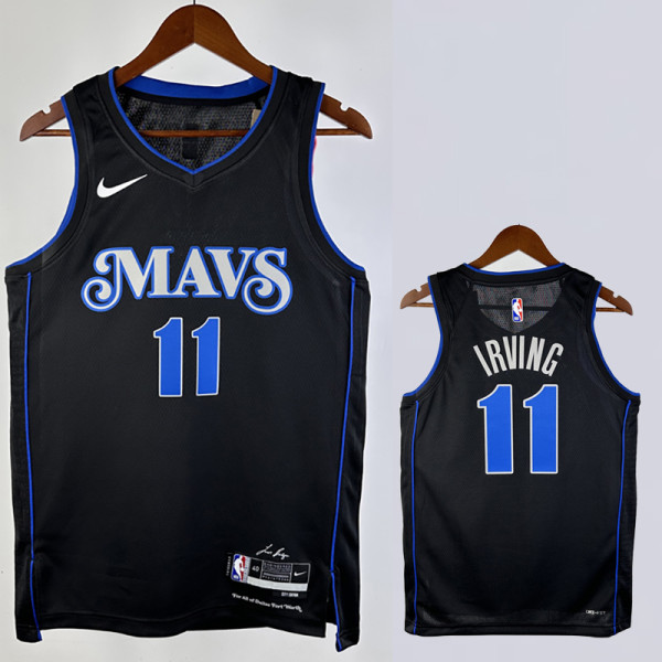 2023-24 Dallas Mavericks IRVING #11 Black City Edition Top Quality Hot Pressing NBA Jersey(V领)