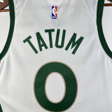 2023-24 CELTICS TATUM #0 White City Edition Home Top Quality Hot Pressing NBA Jersey
