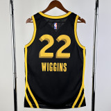 2023-24 WARRIORS WIGGINS #22 Black City Edition Top Quality Hot Pressing NBA Jersey (V领)
