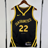 2023-24 WARRIORS WIGGINS #22 Black City Edition Top Quality Hot Pressing NBA Jersey (V领)