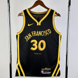 2023-24 WARRIORS CURRY #30 Black City Edition Top Quality Hot Pressing NBA Jersey (V领)