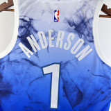2023-24 Timberwolves ANDERSON #1 Blue City Edition Top Quality Hot Pressing NBA Jersey