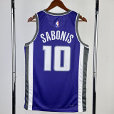 2022-23 KINGS SABONIS #10 Purple Away Top Quality Hot Pressing NBA Jersey(V领）