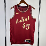 2023-24 Cleveland Cavaliers MITCHLL #45 Red City Edition Top Quality Hot Pressing NBA Jersey