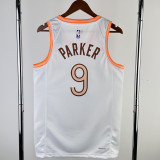 2023-24 Sa Spurs PARKER #9 White City Edition Top Quality Hot Pressing NBA Jersey