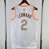 2023-24 Sa Spurs LEONARD #2 White City Edition Top Quality Hot Pressing NBA Jersey