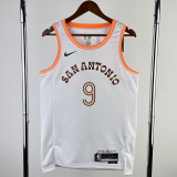 2023-24 Sa Spurs PARKER #9 White City Edition Top Quality Hot Pressing NBA Jersey