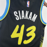 2023-24 Indiana Pacers SIAKAM #43 Black City Edition Top Quality Hot Pressing NBA Jersey