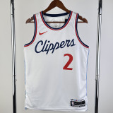 2024-25 Clippers LEONARD #2 White City Edition Home Top Quality Hot Pressing NBA Jersey