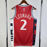 2024-25 Clippers LEONARD #2 Red Top Quality Hot Pressing NBA Jersey (Trapeze Edition) 飞人版