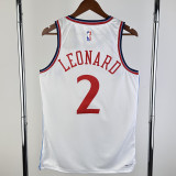 2024-25 Clippers LEONARD #2 White City Edition Home Top Quality Hot Pressing NBA Jersey