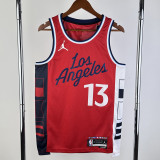 2024-25 Clippers GEORGE #13 Red Top Quality Hot Pressing NBA Jersey (Trapeze Edition) 飞人版