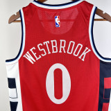 2024-25 Clippers WESTBROOK #0 Red Top Quality Hot Pressing NBA Jersey (Trapeze Edition) 飞人版