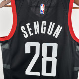 2023-24 Rockets SENGUN #28 Black Top Quality Hot Pressing NBA Jersey (Trapeze Edition)飞人版