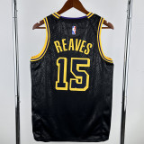 LAKERS REAVES #15 Black Top Quality Hot Pressing NBA Jersey(蛇纹)