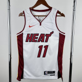 2022-23 HEAT JAQUEZ JR. #11 White Top Quality Hot Pressing NBA Jersey (V领）