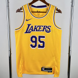 2022-23 LAKERS TOSCANO #95 Yellow Top Quality Hot Pressing NBA Jersey(圆领)