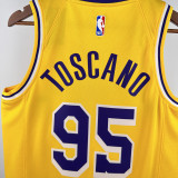2022-23 LAKERS TOSCANO #95 Yellow Top Quality Hot Pressing NBA Jersey(圆领)