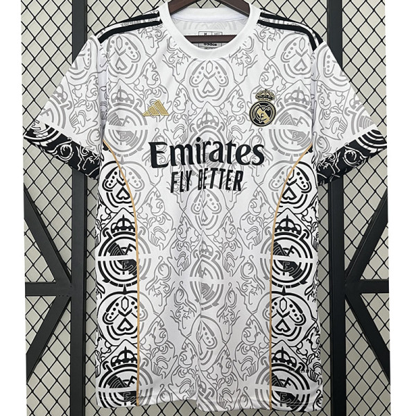 2023-24 RMA White Special Edition Fans Soccer Jersey *队徽花纹