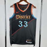 2023-24 Wizards KUZMA #33 Black City Edition Top Quality Hot Pressing NBA Jersey