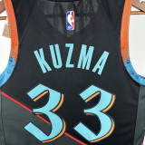 2023-24 Wizards KUZMA #33 Black City Edition Top Quality Hot Pressing NBA Jersey