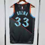 2023-24 Wizards KUZMA #33 Black City Edition Top Quality Hot Pressing NBA Jersey