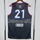 2020-21 76ERS EMBIID #21 Black City Edition Top Quality Hot Pressing NBA Jersey