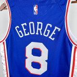 2022-23 76ERS GEORGE #8 Blue Top Quality Hot Pressing NBA Jersey (V领）