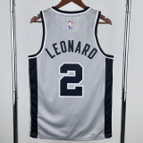 2020-21 SA Spurs LEONARD #2 Grey Top Quality Hot Pressing NBA Jersey (Trapeze Edition) 飞人版