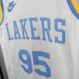 2022-23 Lakers TOSCANO #95 White Retro Top Quality Hot Pressing NBA Jersey