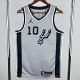 2020-21 SA Spurs SOCHAN #10 Grey Top Quality Hot Pressing NBA Jersey (Trapeze Edition) 飞人版