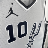 2020-21 SA Spurs SOCHAN #10 Grey Top Quality Hot Pressing NBA Jersey (Trapeze Edition) 飞人版