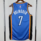 2022-23 OKC Thunder HOLMGREN #7 Blue City Edition Top Quality Hot Pressing NBA Jersey